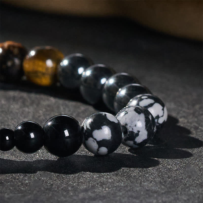 Buddha Stones Bracelet en perles d'hématite œil de tigre - image 5