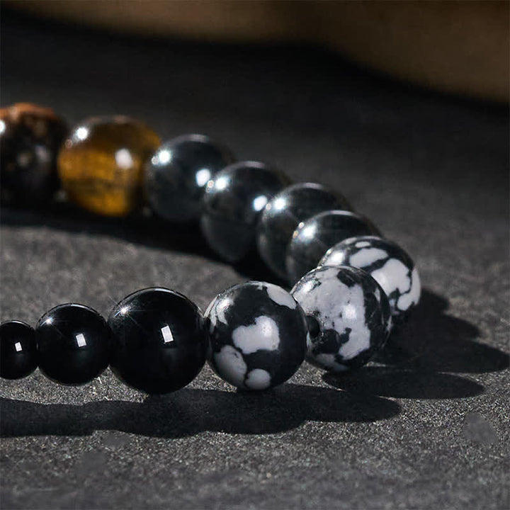Buddha Stones Bracelet en perles d'hématite œil de tigre - image 5