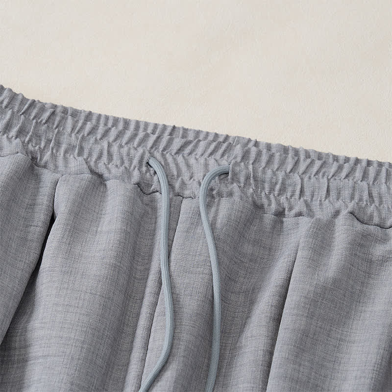 Buddha Stones Pantalon harem homme basique rétro à cordon de serrage, uni, avec poches - image 16