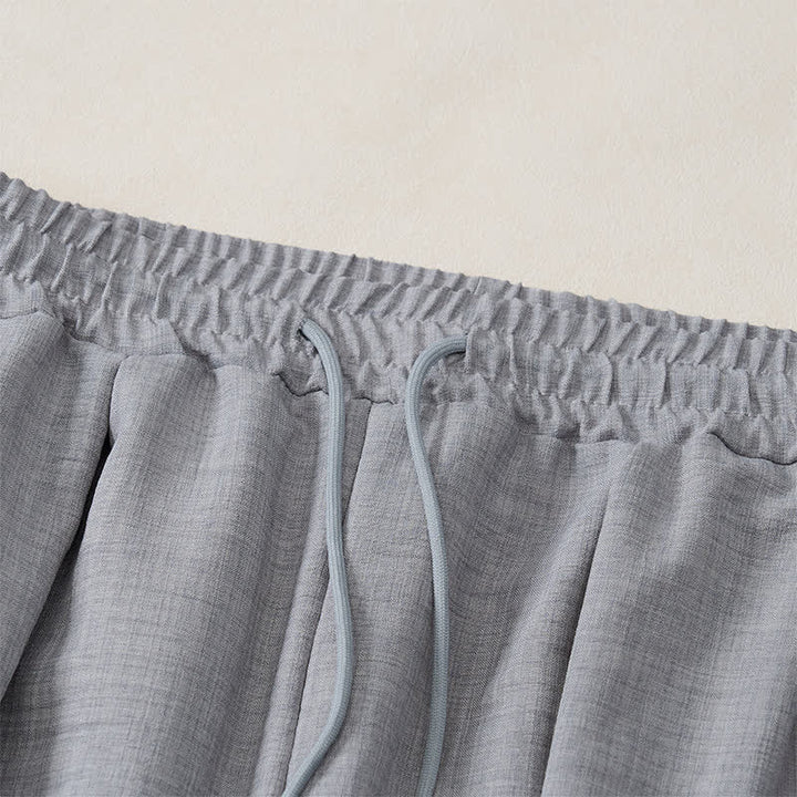 Buddha Stones Pantalon harem homme basique rétro à cordon de serrage, uni, avec poches - image 16