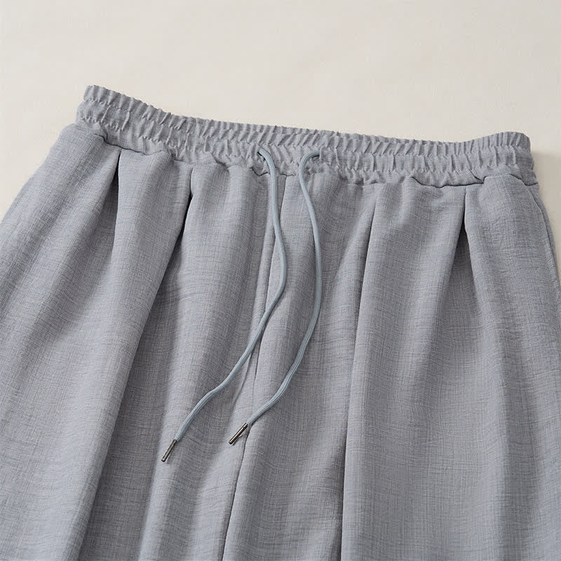 Buddha Stones Pantalon harem homme basique rétro à cordon de serrage, uni, avec poches - image 15