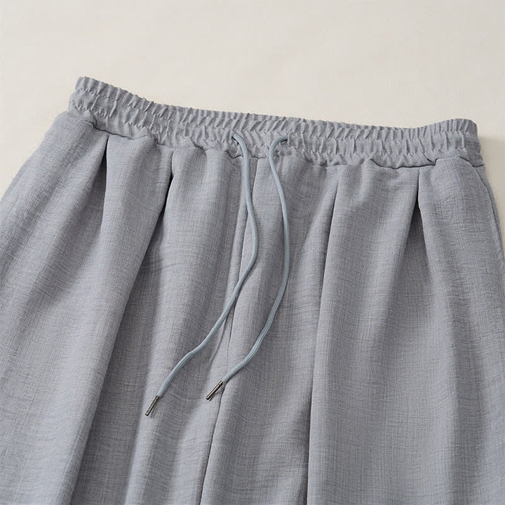 Buddha Stones Pantalon harem homme basique rétro à cordon de serrage, uni, avec poches - image 15