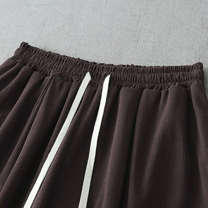 Buddha Stones Pantalon Capri uni à cordon de serrage, coupe ample, avec poches, idéal pour le printemps et l'été. - image 5
