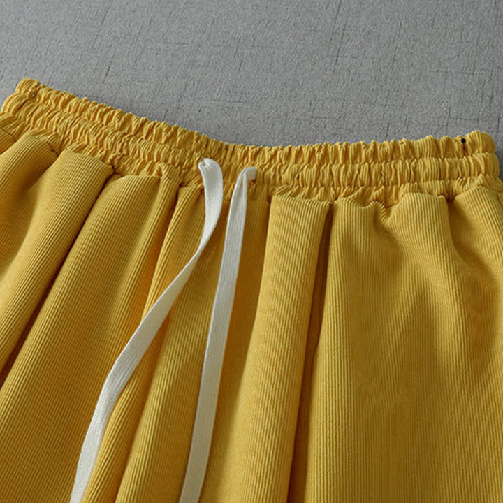 Buddha Stones Pantalon Capri uni à cordon de serrage, coupe ample, avec poches, idéal pour le printemps et l'été. - image 1