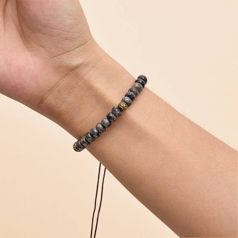 Buddha Stones Bracelet intuitif vintage en perles d'abaque et pierre de lune noire - image 9