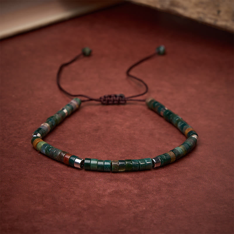 Buddha Stones Bracelet tressé en agate indienne naturelle avec perles d'équilibre - image 1