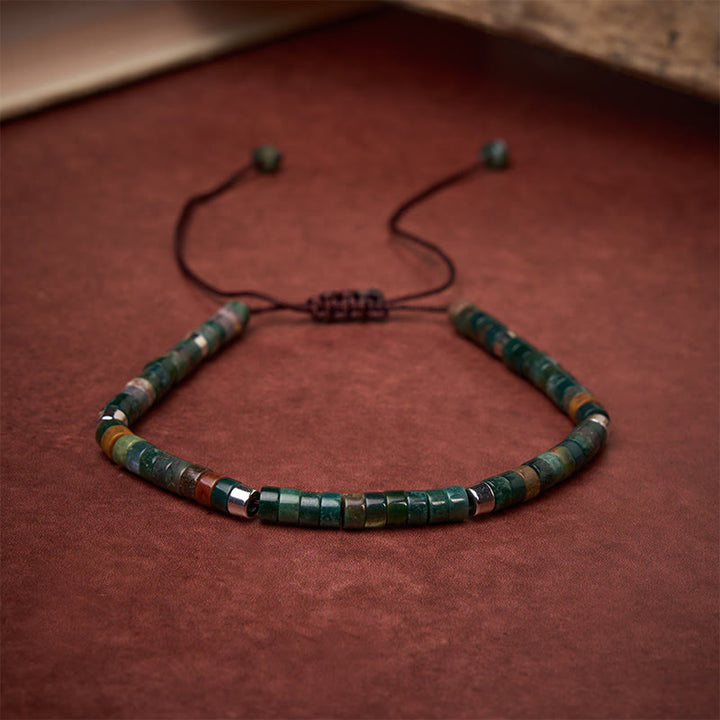 Buddha Stones Bracelet tressé en agate indienne naturelle avec perles d'équilibre - image 1