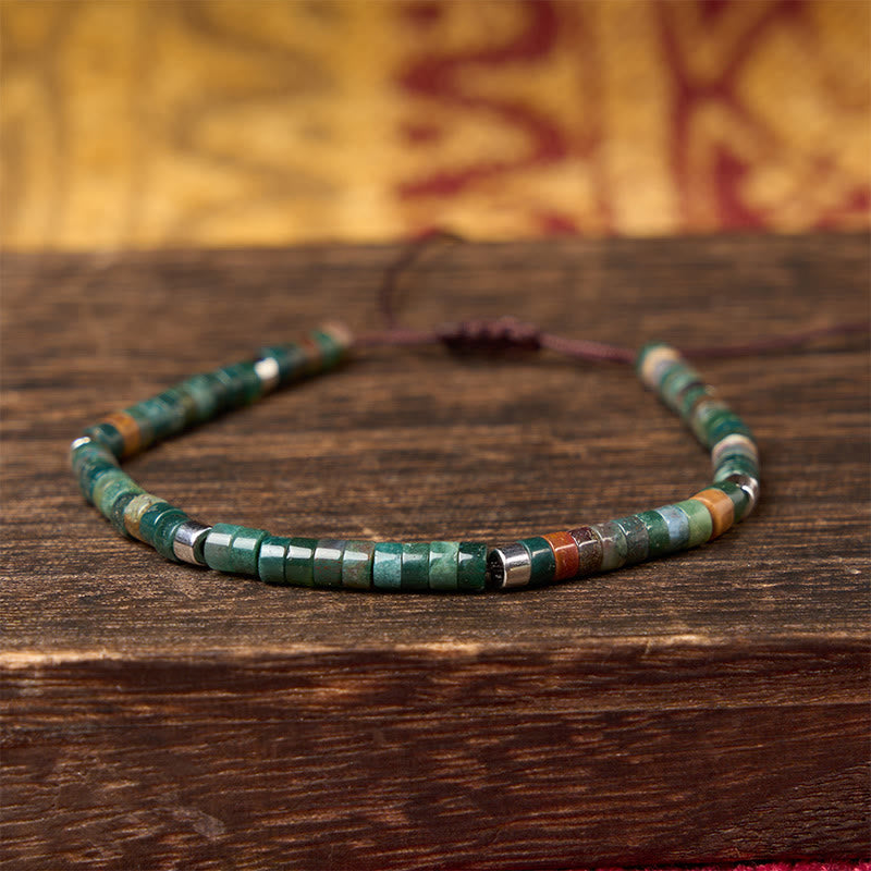 Buddha Stones Bracelet tressé en agate indienne naturelle avec perles d'équilibre - image 2