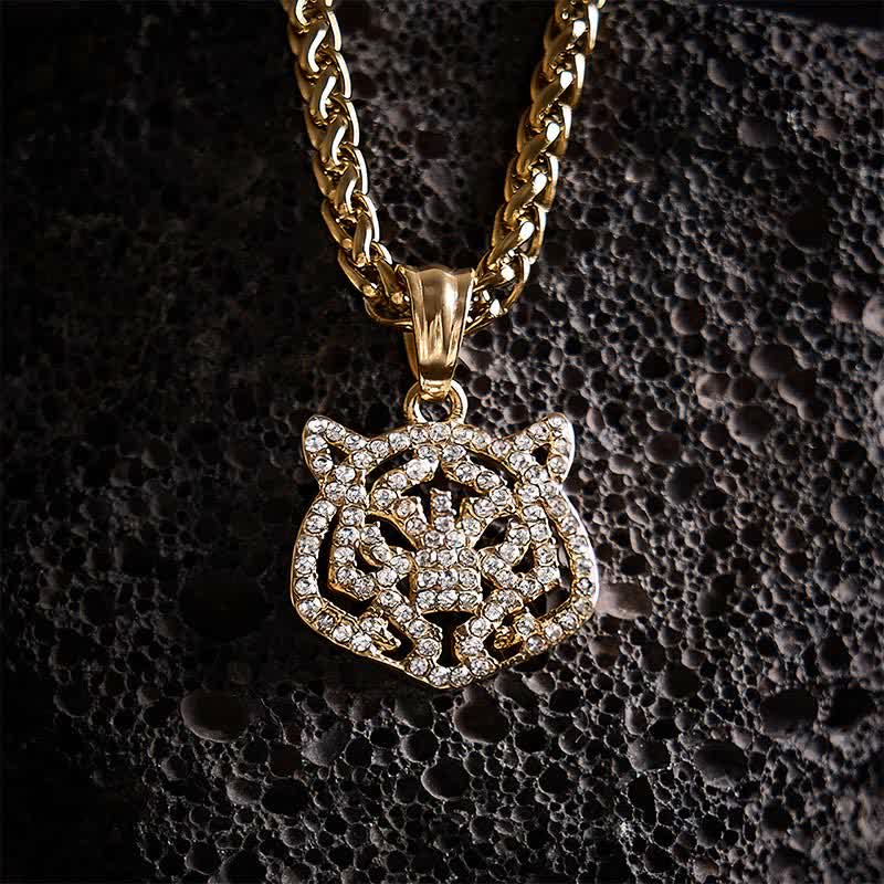Buddha Stones Collier de force en acier titane avec tête de tigre du zodiaque chinois - image 3