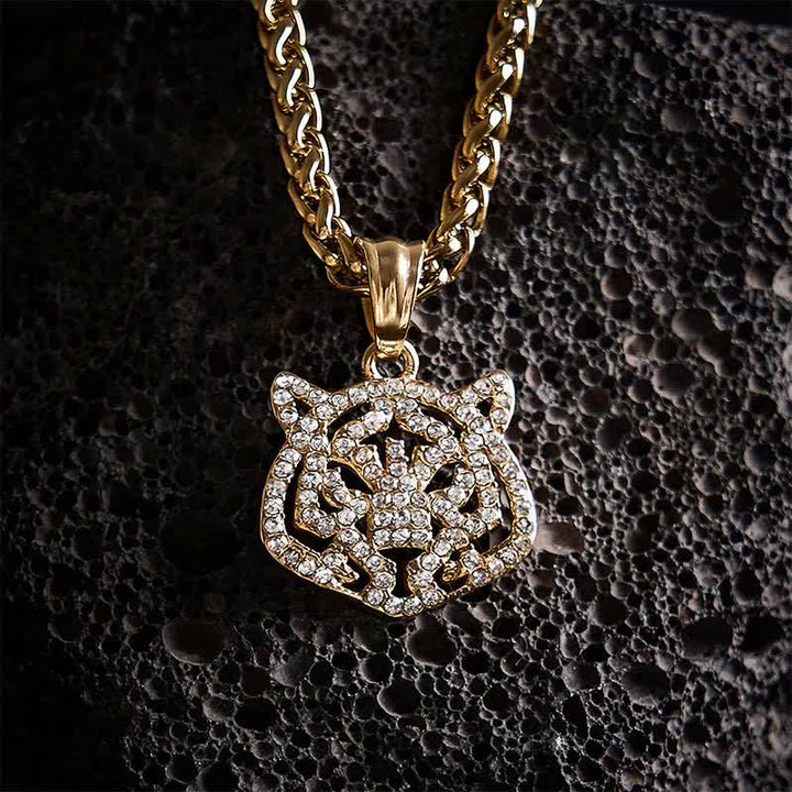 Buddha Stones Collier de force en acier titane avec tête de tigre du zodiaque chinois - image 3