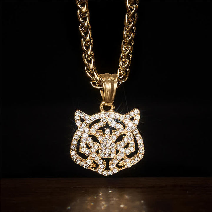 Buddha Stones Collier de force en acier titane avec tête de tigre du zodiaque chinois - image 2