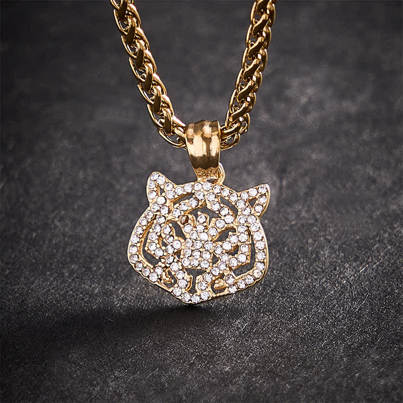 Buddha Stones Collier de force en acier titane avec tête de tigre du zodiaque chinois - image 4