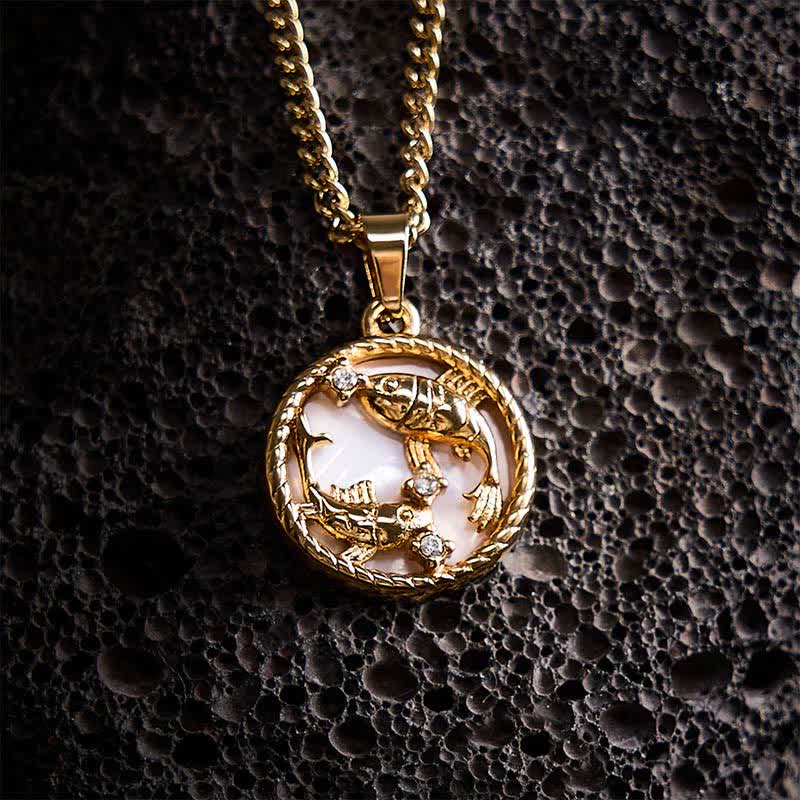 Buddha Stones Collier pendentif rond en acier titane représentant une carpe koï, symbole de force et de succès - image 8