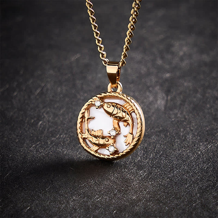 Buddha Stones Collier pendentif rond en acier titane représentant une carpe koï, symbole de force et de succès - image 9
