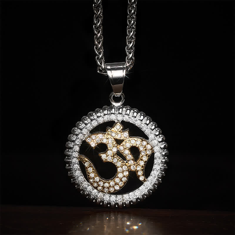 Buddha Stones Collier pendentif OM en acier titane pour la force et la pleine conscience - image 11