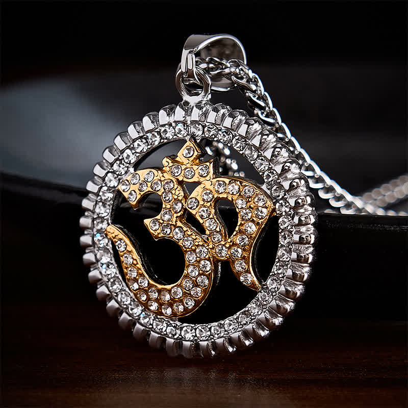 Buddha Stones Collier pendentif OM en acier titane pour la force et la pleine conscience - image 13