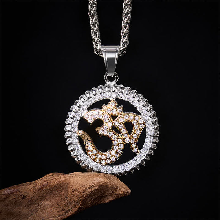 Buddha Stones Collier pendentif OM en acier titane pour la force et la pleine conscience - image 10