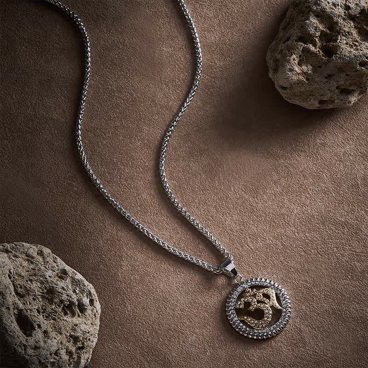 Buddha Stones Collier pendentif OM en acier titane pour la force et la pleine conscience - image 15
