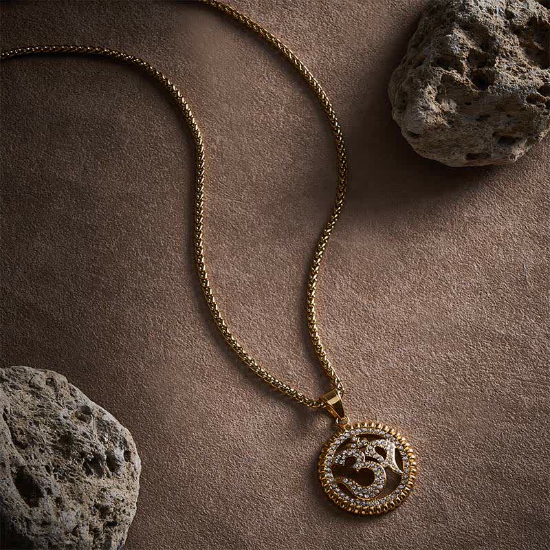 Buddha Stones Collier pendentif OM en acier titane pour la force et la pleine conscience - image 7