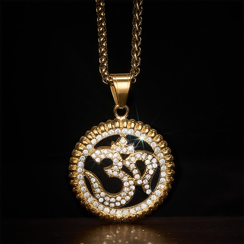 Buddha Stones Collier pendentif OM en acier titane pour la force et la pleine conscience - image 3