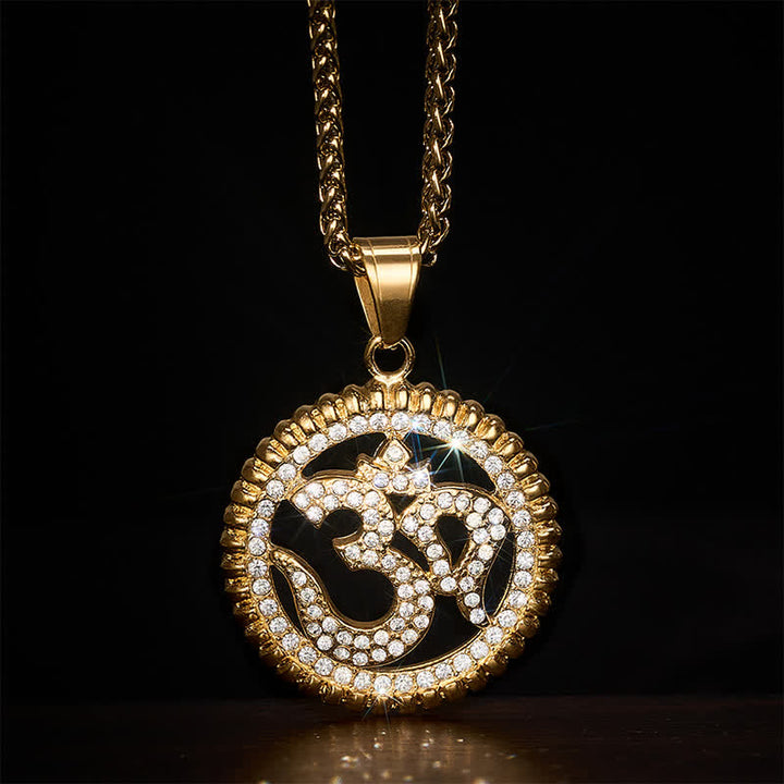 Buddha Stones Collier pendentif OM en acier titane pour la force et la pleine conscience - image 3