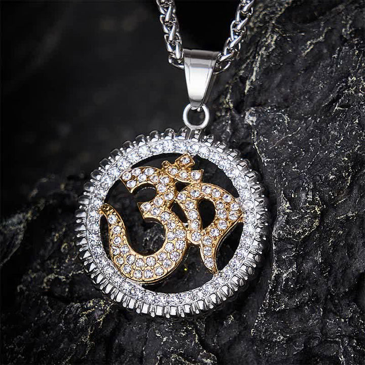 Buddha Stones Collier pendentif OM en acier titane pour la force et la pleine conscience - image 14