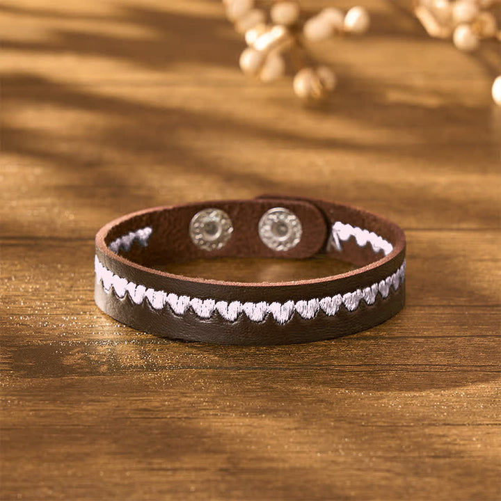 Buddha Stones Bracelet de protection ajustable en cuir brodé d'un cœur et d'une boucle. - image 16