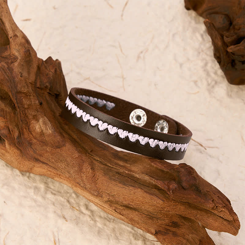 Buddha Stones Bracelet de protection ajustable en cuir brodé d'un cœur et d'une boucle. - image 18