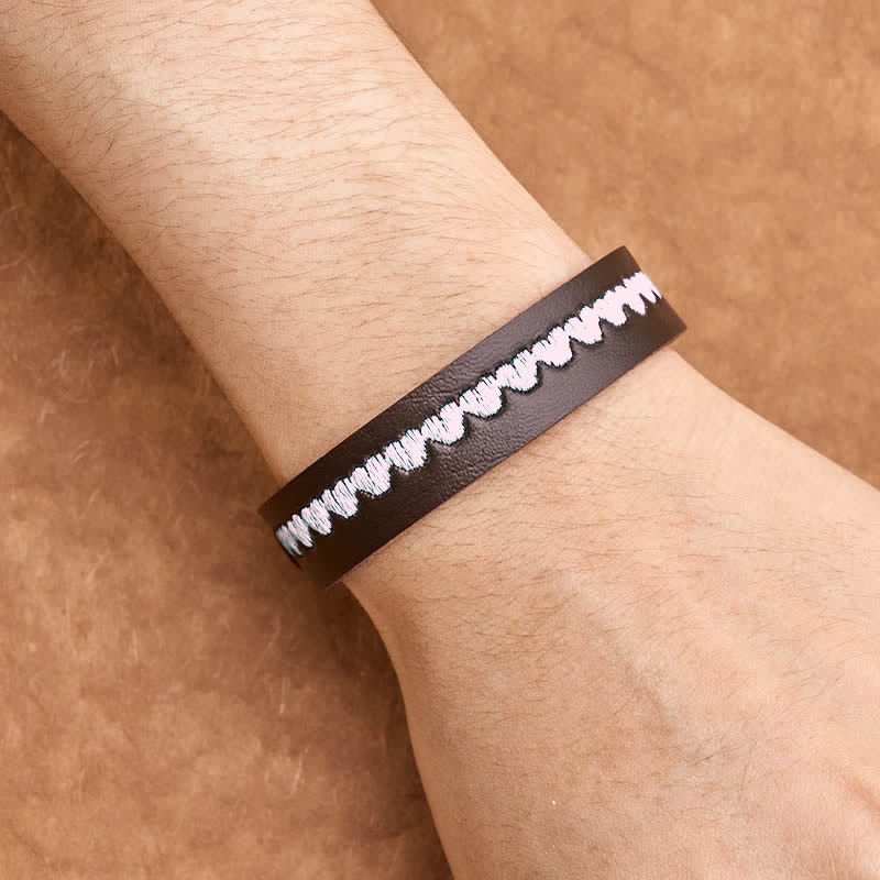 Buddha Stones Bracelet de protection ajustable en cuir brodé d'un cœur et d'une boucle. - image 19