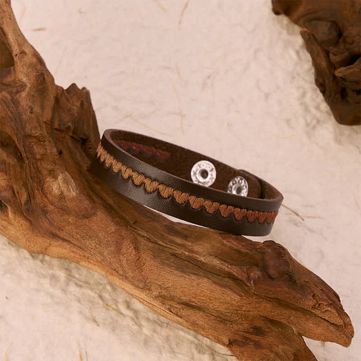 Buddha Stones Bracelet de protection ajustable en cuir brodé d'un cœur et d'une boucle. - image 25