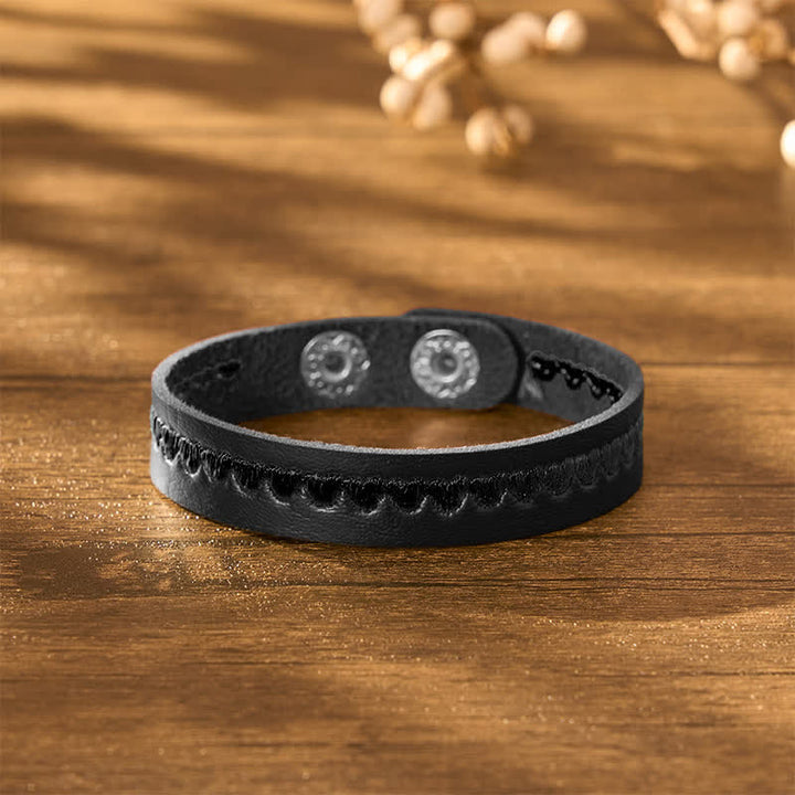 Buddha Stones Bracelet de protection ajustable en cuir brodé d'un cœur et d'une boucle. - image 30
