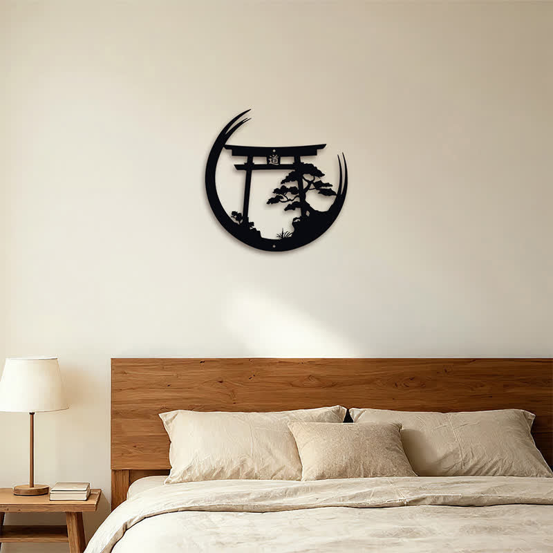 Buddha Stones Torii noir mat et pin, symboles significatifs, art mural - image 10