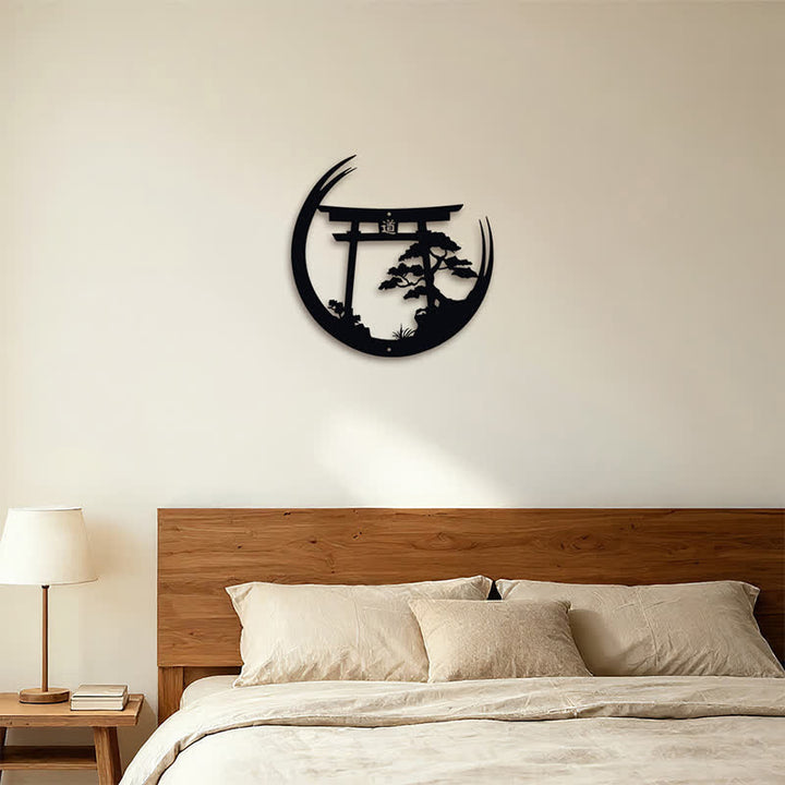 Buddha Stones Torii noir mat et pin, symboles significatifs, art mural - image 10