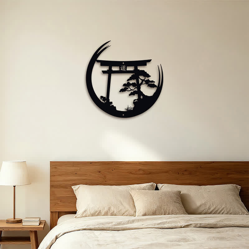 Buddha Stones Torii noir mat et pin, symboles significatifs, art mural - image 12