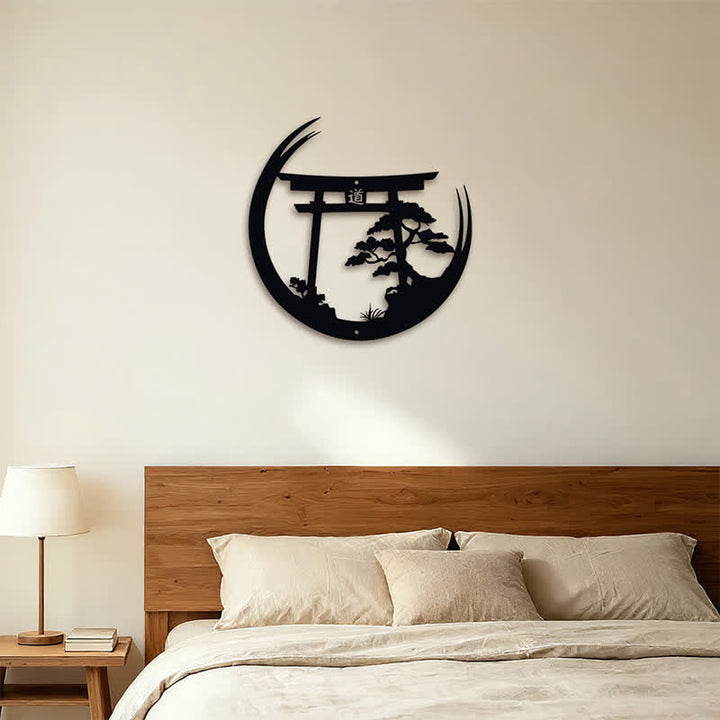 Buddha Stones Torii noir mat et pin, symboles significatifs, art mural - image 12