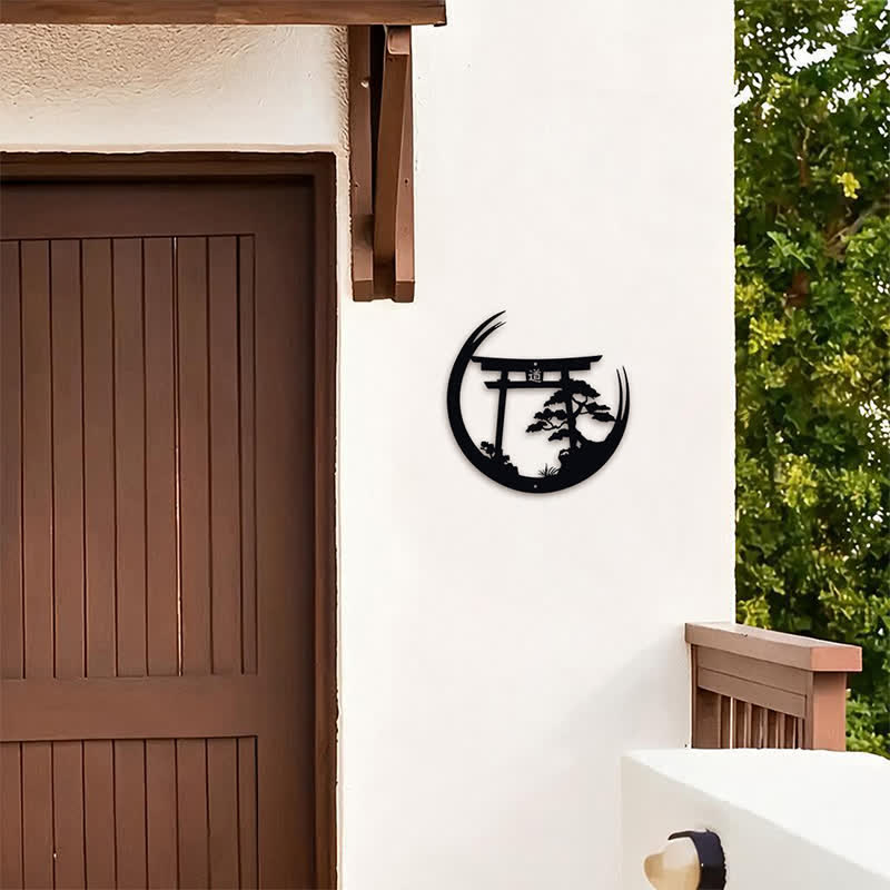 Buddha Stones Torii noir mat et pin, symboles significatifs, art mural - image 5
