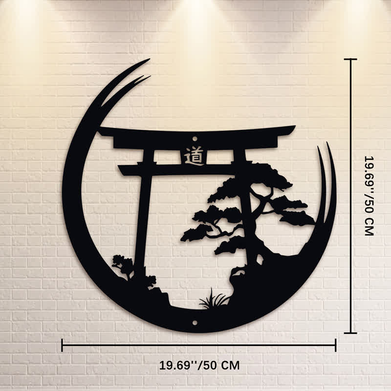 Buddha Stones Torii noir mat et pin, symboles significatifs, art mural - Environ 50 cm x 50 cm x 0,12 cm / 19,69 po x 19,69 po x 0,05 po - image 11