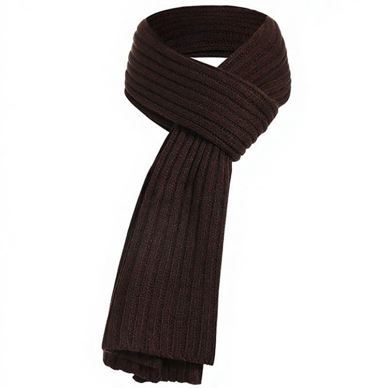 Buddha Stones Écharpe longue côtelée classique automne-hiver pour homme - SaddleBrown - image 15