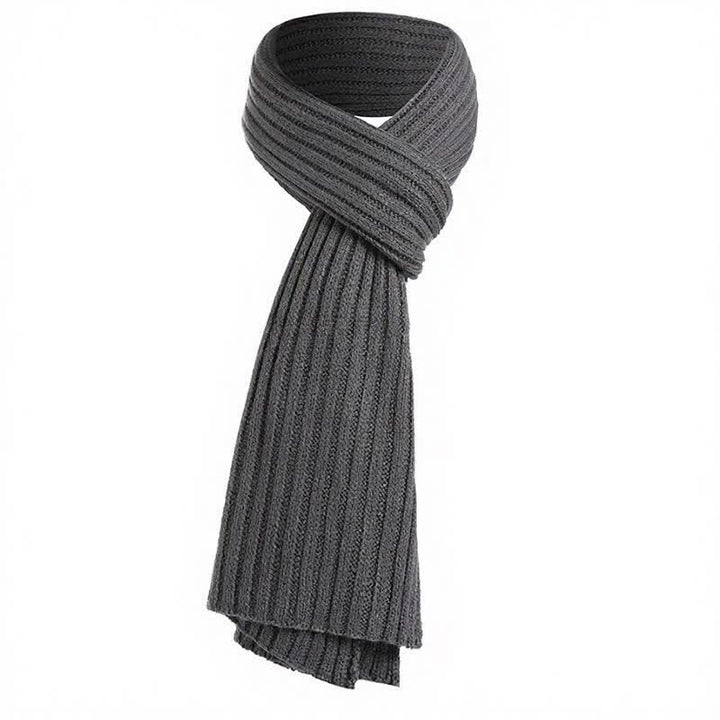Buddha Stones Écharpe longue côtelée classique automne-hiver pour homme - Gris sombre - image 8