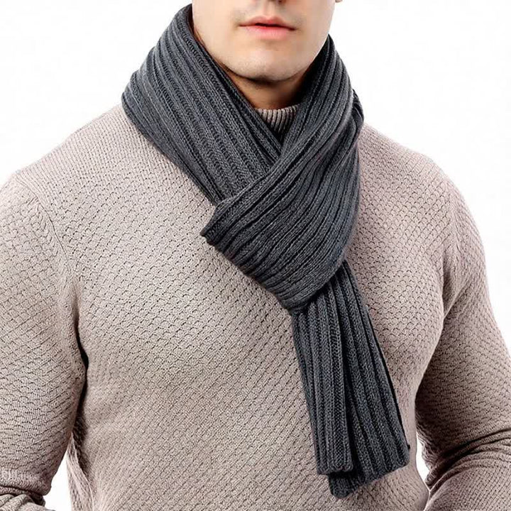 Buddha Stones Écharpe longue côtelée classique automne-hiver pour homme - image 10