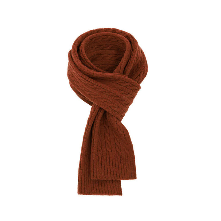 Buddha Stones Écharpe chaude classique en maille torsadée pour homme, automne-hiver - Chocolat - image 10