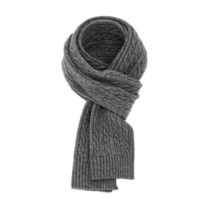 Buddha Stones Écharpe chaude classique en maille torsadée pour homme, automne-hiver - Gris - image 16