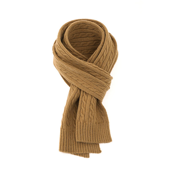 Buddha Stones Écharpe chaude classique en maille torsadée pour homme, automne-hiver - Pérou - image 24