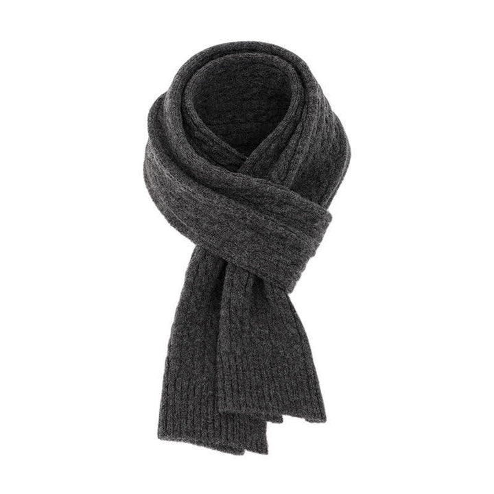 Buddha Stones Écharpe chaude classique en maille torsadée pour homme, automne-hiver - Gris terne - image 18