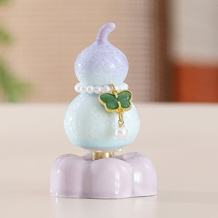 Buddha Stones Gourde papillon en céramique rotative, décoration pour une vie consciente - Gourd Violet + Papillon Vert Foncé + Base Violette - image 14