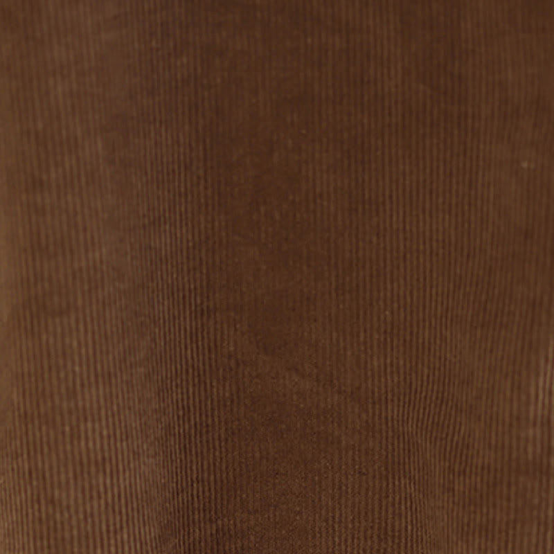 Buddha Stones Robe d'hiver sans manches en velours côtelé uni, style rétro simple, avec col rond et poches, idéale pour l'automne et l'hiver. - image 10