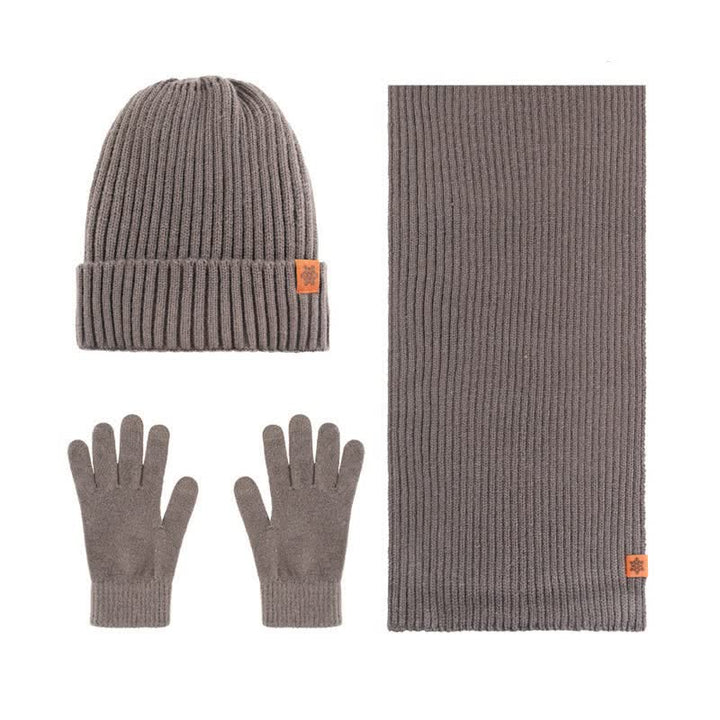 Buddha Stones Ensemble cadeau 3 pièces en maille côtelée pour homme : écharpe, bonnet et gants assortis. - Lot de 3 côtelés marron - image 12