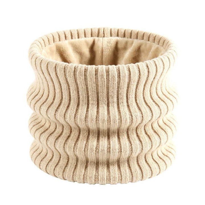 Buddha Stones Cache-cou d'hiver en maille côtelée doublé polaire pour homme - Beige - image 7
