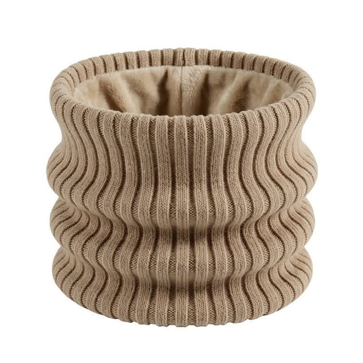Buddha Stones Cache-cou d'hiver en maille côtelée doublé polaire pour homme - Tanné - image 8