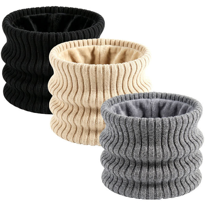 Buddha Stones Cache-cou d'hiver en maille côtelée doublé polaire pour homme - image 0
